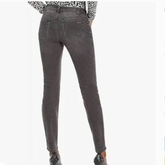 NWT MICHAEL KORS Selma High-Rise Straight-Leg Skinny Jeans Charcoal Wash 4P $110 - Picture 2 of 13